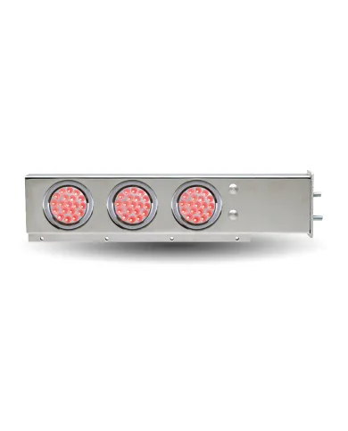 TXTU-9210L2. - Mud Flap Hanger with Flat Top & 4 x 4" Dual Revolution (R/W) & 2 x 4" Clear Red LEDs & Bezels