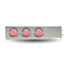 TXTU-9210L2. - Mud Flap Hanger with Flat Top & 4 x 4" Dual Revolution (R/W) & 2 x 4" Clear Red LEDs & Bezels