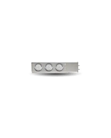 TXTU-9210L2. - Mud Flap Hanger with Flat Top & 4 x 4" Dual Revolution (R/W) & 2 x 4" Clear Red LEDs & Bezels