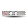 TXTU-9210L2. - Mud Flap Hanger with Flat Top & 4 x 4" Dual Revolution (R/W) & 2 x 4" Clear Red LEDs & Bezels