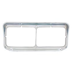UP32701-24 LED Rectangular Dual Headlight Bezel With Visor & GloLight - Amber LED/Clear Lens