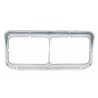 UP32701-24 LED Rectangular Dual Headlight Bezel With Visor & GloLight - Amber LED/Clear Lens
