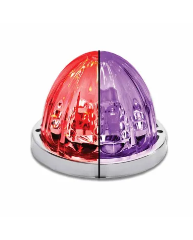 TXTLED-WTRP - Dual Revolution Red/Purple Watermelon LED with Glass Pattern & Lock Ring