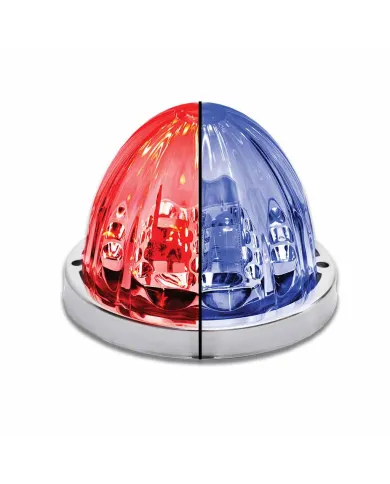 TXTLED-WTRB - Dual Revolution Red/Blue Watermelon LED with Glass Pattern & Lock Ring