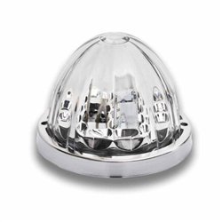 TXTLED-WTCA - Clear Amber Watermelon LED with Glass Pattern & Lock Ring
