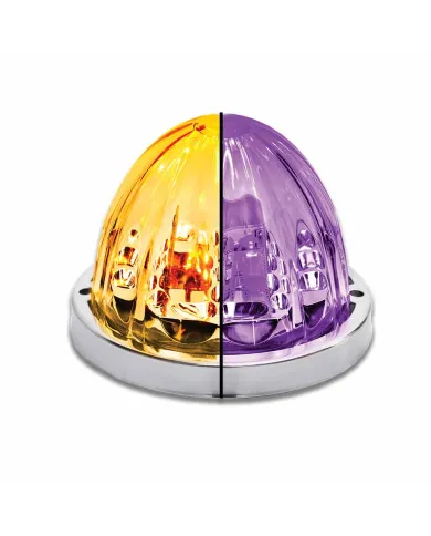 TXTLED-WTAP - Dual Revolution Amber/Purple Watermelon LED with Glass Pattern & Lock Ring