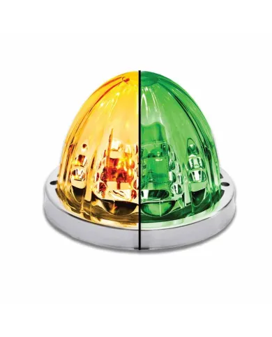 TXTLED-WTAG - Dual Revolution Amber/Green Watermelon LED with Glass Pattern & Lock Ring