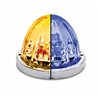 TXTLED-WTAB - Dual Revolution Amber/Blue Watermelon LED with Glass Pattern & Lock Ring