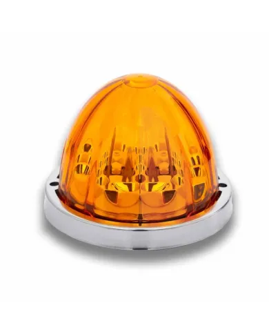 TXTLED-WTA - Amber Watermelon LED with Glass Pattern & Lock Ring