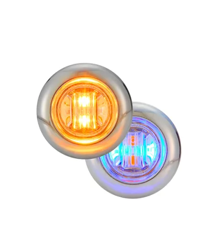 MXM09340YBL-DC - 3/4" Round P2/P3 CM Amber with Blue Aux