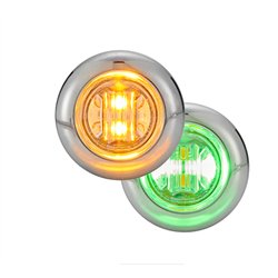 MXM09340YG-DC - 3/4" Round P2/P3 CM Amber with Green Aux