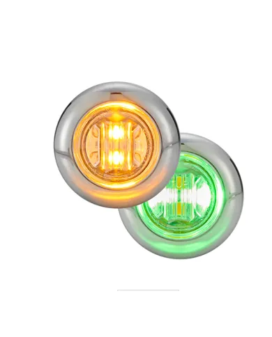 MXM09340YG-DC - 3/4" Round P2/P3 CM Amber with Green Aux