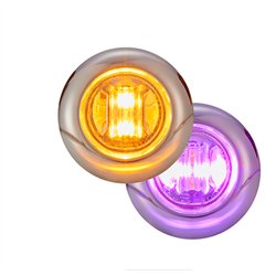 MXM09340YP-DC - 3/4" Round P2/P3 CM Amber with Purple Aux