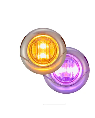 MXM09340YP-DC - 3/4" Round P2/P3 CM Amber with Purple Aux
