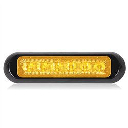 MXM20389YCL - Thin Low Profile 6 LED Amber Clear Lens Class 1 Warning