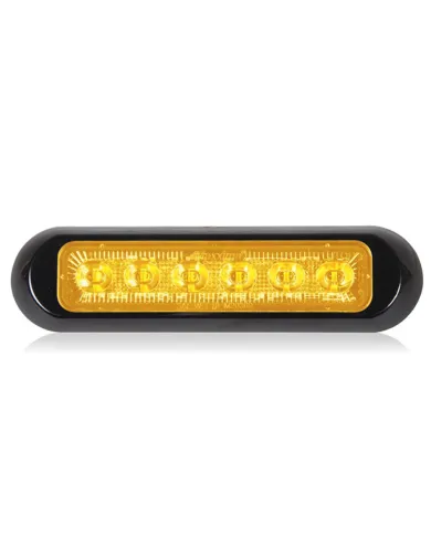 MXM20389YCL - Thin Low Profile 6 LED Amber Clear Lens Class 1 Warning