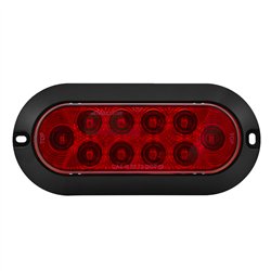 MXM63320R-A - 6” Oval Red Stop/Turn/Tail Surface Mount Black