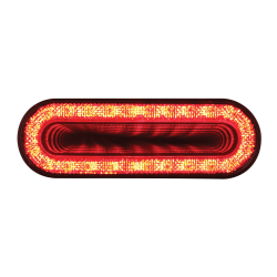 UP36664-24 LED 6" Oval Mirage Light (Stop, Turn & Tail) - Red LED/Clear Lens
