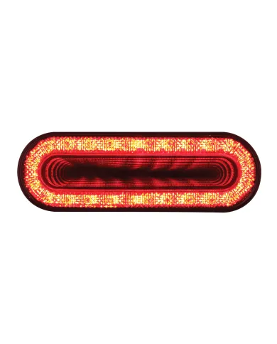 UP36664-24 LED 6" Oval Mirage Light (Stop, Turn & Tail) - Red LED/Clear Lens