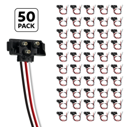 UP34216P50-3 Wire Pigtail With 3 Prong Right Angle Plug - 12" Lead (50-Pack)