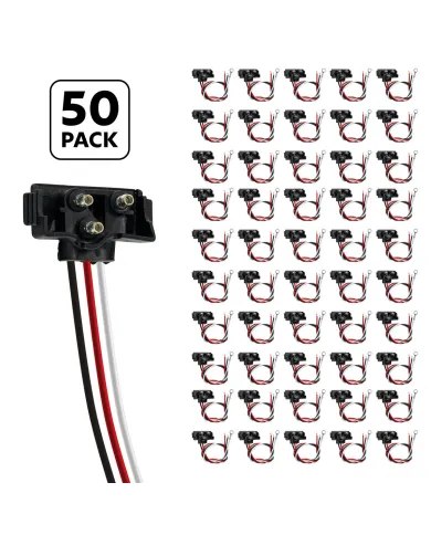 UP34216P50-3 Wire Pigtail With 3 Prong Right Angle Plug - 12" Lead (50-Pack)