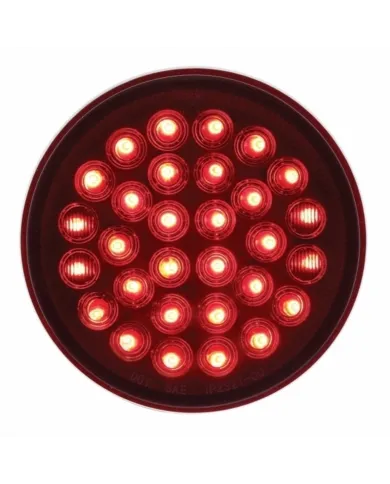 UP36832-30 LED 4" Round Light (Stop, Turn & Tail) - Red LED/Red Lens