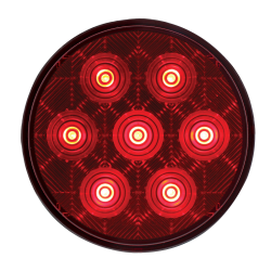 UP39117-7 LED 4" Round Competition Series Light (Stop, Turn & Tail) - Red LED/Red Lens