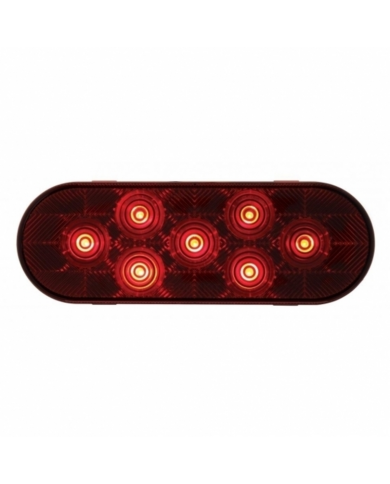 UP36855-7 LED Oval Light (Stop, Turn & Tail) - Red LED/Red Lens