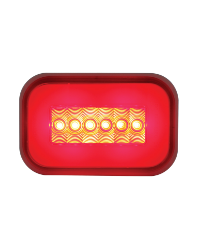 UP36962B-14 LED Rectangular GloLight (Stop, Turn & Tail) - Red LED/Red Lens (Bulk)