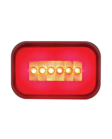 UP36962B-14 LED Rectangular GloLight (Stop, Turn & Tail) - Red LED/Red Lens (Bulk)