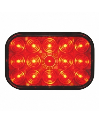 UP38747-15 LED Rectangular Light (Stop, Turn & Tail) - Red LED/Red Lens