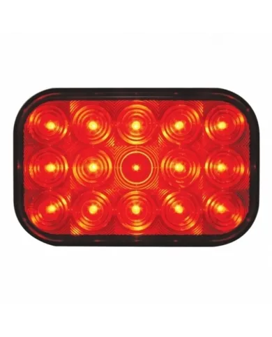 UP38747-15 LED Rectangular Light (Stop, Turn & Tail) - Red LED/Red Lens