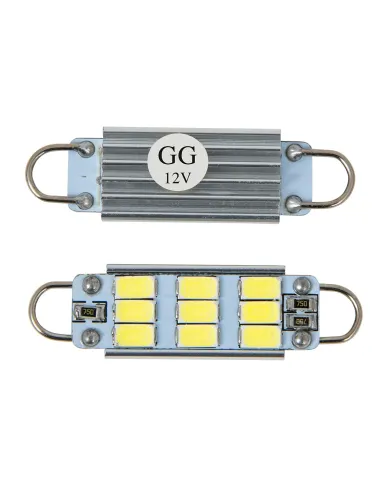 GG70634 - 561 WHITE 9 LED INTERIOR DOME LIGHT BULBS W/ HEAT SINK, 12V