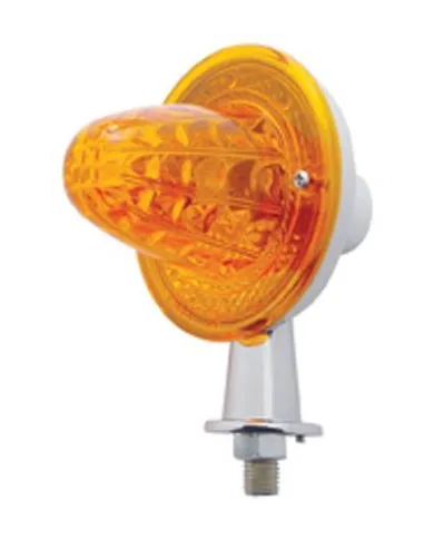 UP33425-1-1/8" Arm Crystal Crystal Honda Light With Single Contact - Amber Lens