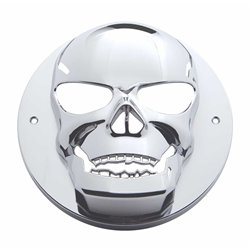 UP34015-Chrome 3D Skull Light Bezel For 2" Round Light