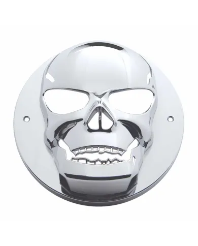 UP34015-Chrome 3D Skull Light Bezel For 2" Round Light