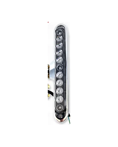 LNC908-250-254 - Chrome Plated Billet Aluminum Dual Functioning Slim Line Light w/Amber&Red LEDs (Set of 2)