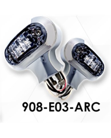 LNC908-E03-ARC - Chrome Plated Billet Aluminum Dual Functioning Turn Signal Light w/Amber&Red LEDs (Set of 2)