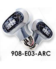 LNC908-E03-ARC - Chrome Plated Billet Aluminum Dual Functioning Turn Signal Light w/Amber&Red LEDs (Set of 2)