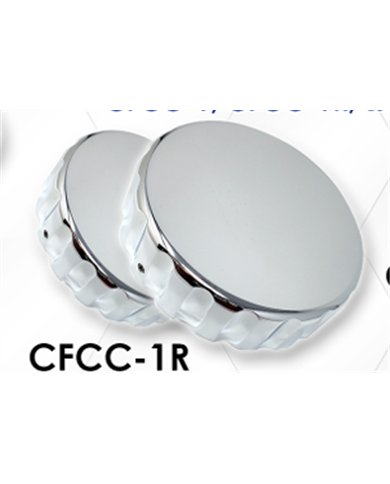 LNCCFCC-1R - Chrome Plated Billet Aluminum KW Fuel Cap Cover w/Ribs (Set of 2)