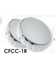 LNCCFCC-1R - Chrome Plated Billet Aluminum KW Fuel Cap Cover w/Ribs (Set of 2)