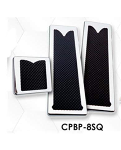 LNCCPBP-8SQ - Chrome Plated Billet Aluminum PB Square Pedal Set ('85 & Newer) (Set of 3)