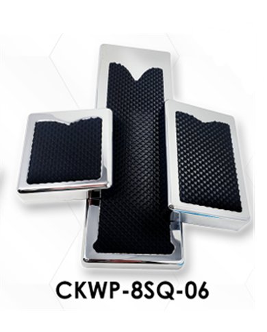LNCCKWP-8SQ-06 - Chrome Plated Billet Aluminum KW Square Pedal Set ('06 & Newer) (Set of 3)