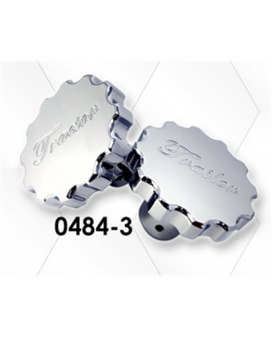 LNC0484-3 - Chrome Plated Billet Aluminum Tractor/Trailer Knobs (Ribbed) (Set of 2)