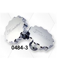 LNC0484-3 - Chrome Plated Billet Aluminum Tractor/Trailer Knobs (Ribbed) (Set of 2)
