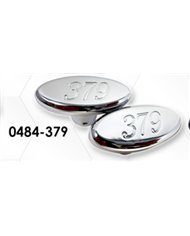 LNC0484-379 - Chrome Plated Billet Aluminum Tractor/Trailer Knobs (PB Oval w/379) (Set of 2)