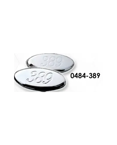 LNC0484-389 - Chrome Plated Billet Aluminum Tractor/Trailer Knobs (PB Oval w/389) (Set of 2)