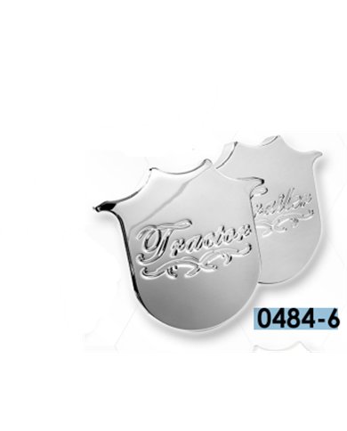 LNC0484-6 - Chrome Plated Billet Aluminum Tractor/Trailer Knobs (Pedal Design) (Set of 2)