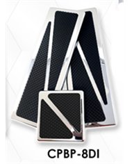 LNCCPBP-8DI - Chrome Plated Billet Aluminum PB Dual Inlay Pedal Set ('85 & Newer) (Set of 3)