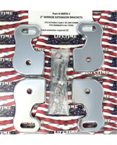 LNCMEB-1 - Chrome Plated Billet Aluminum Mirror Ext Bracket ('05 & Older Pete & ALL KW) (Set of 4)